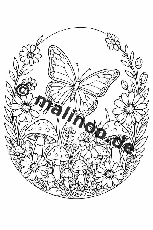 Schmetterlinge Malbuch 20 Ausmalbilder gedruckt, ungebunden – Vorschaubild 9