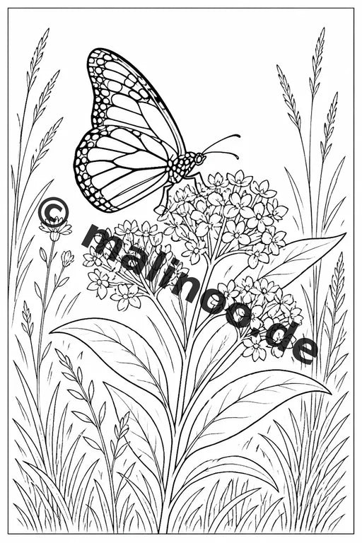 Schmetterlinge Malbuch 50 Ausmalbilder PDF Download digital – Vorschaubild 1