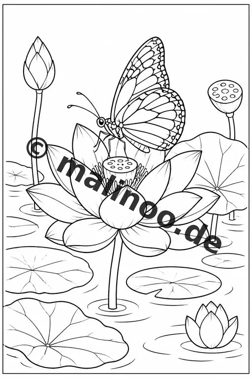 Schmetterlinge Malbuch 50 Ausmalbilder PDF Download digital – Vorschaubild 2