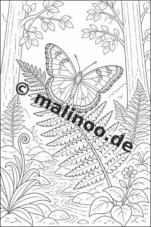 Schmetterlinge Malbuch 50 Ausmalbilder PDF Download digital – Vorschaubild 3