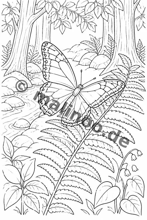 Schmetterlinge Malbuch 50 Ausmalbilder PDF Download – Vorschaubild 5