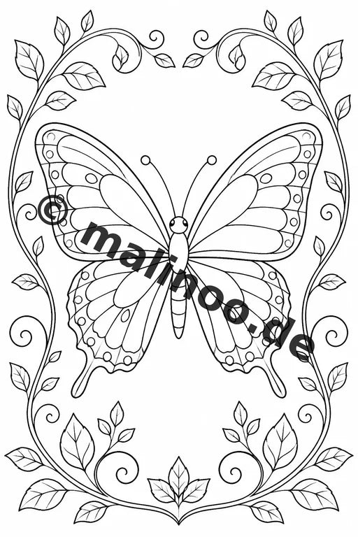 Schmetterlinge Malbuch 50 Ausmalbilder gedruckt und gebunden – Vorschaubild 10