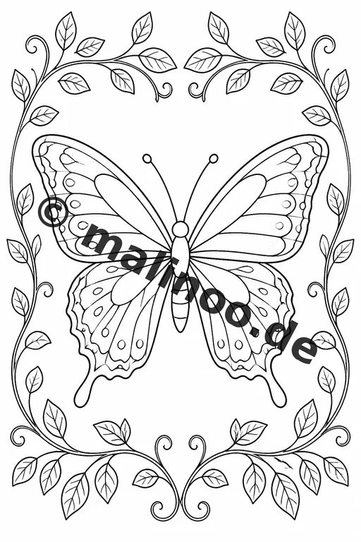 Schmetterlinge Malbuch 50 Ausmalbilder gedruckt und gebunden – Vorschaubild 10