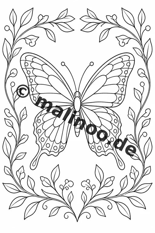Schmetterlinge Malbuch 50 Ausmalbilder gedruckt und gebunden – Vorschaubild 10