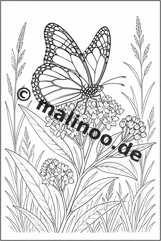 Schmetterlinge Malbuch 50 Ausmalbilder gedruckt und gebunden – Vorschaubild 1