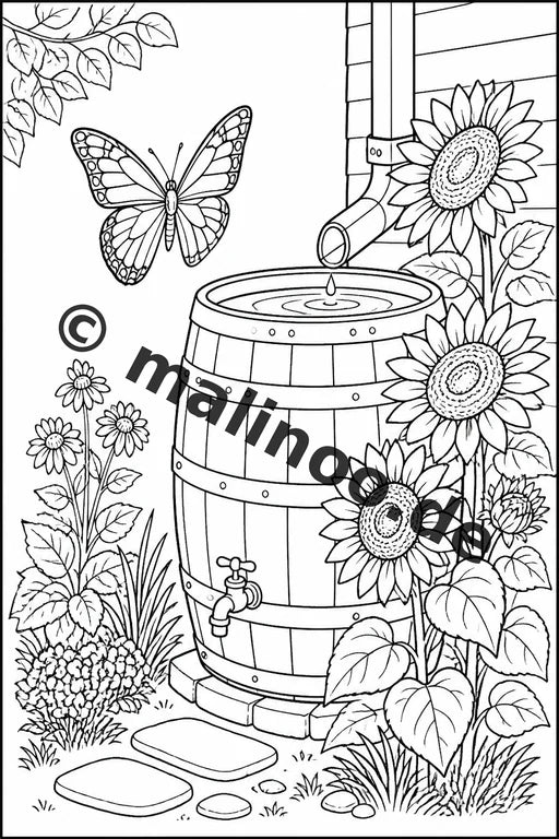 Schmetterlinge Malbuch 50 Ausmalbilder gedruckt und gebunden – Vorschaubild 5