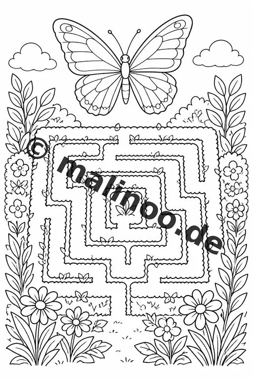 Schmetterlinge Malbuch 50 Ausmalbilder gedruckt und gebunden – Vorschaubild 6