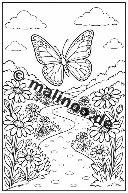 Schmetterlinge Malbuch 50 Ausmalbilder gedruckt und gebunden – Vorschaubild 8