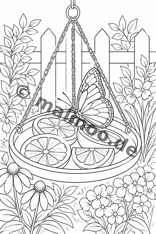 Schmetterlinge Malbuch 50 Ausmalbilder gedruckt+gebunden – Vorschaubild 8
