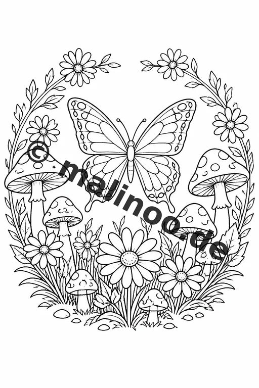 Schmetterlinge Malbuch 50 Ausmalbilder gedruckt und gebunden – Vorschaubild 9