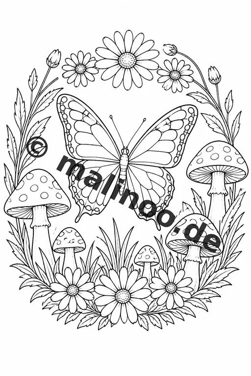 Schmetterlinge Malbuch 50 Ausmalbilder gedruckt und gebunden – Vorschaubild 9