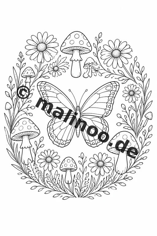 Schmetterlinge Malbuch 50 Ausmalbilder gedruckt und gebunden – Vorschaubild 9