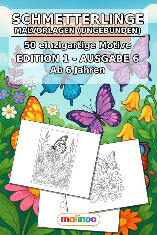 Schmetterlinge Malbuch 50 Ausmalbilder gedruckt+lose – Cover
