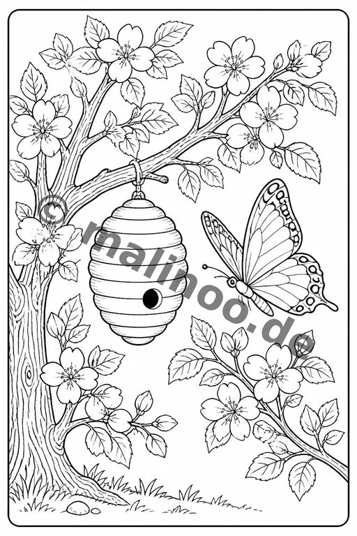 Schmetterlinge Malbuch 50 Ausmalbilder gedruckt+lose – Vorschaubild 10