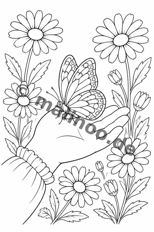 Schmetterlinge Malbuch 50 Ausmalbilder gedruckt+lose – Vorschaubild 2