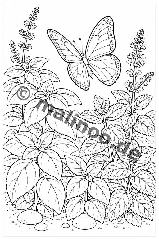 Schmetterlinge Malbuch 50 Ausmalbilder gedruckt+lose – Vorschaubild 6