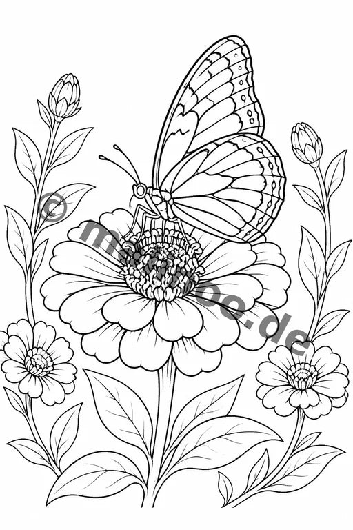 Schmetterlinge Malbuch 50 Ausmalbilder gedruckt+lose – Vorschaubild 7