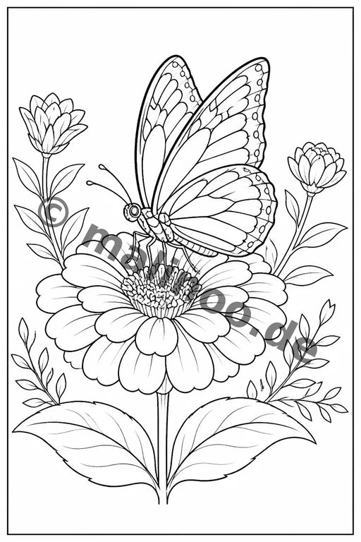 Schmetterlinge Malbuch 50 Ausmalbilder gedruckt+lose – Vorschaubild 7