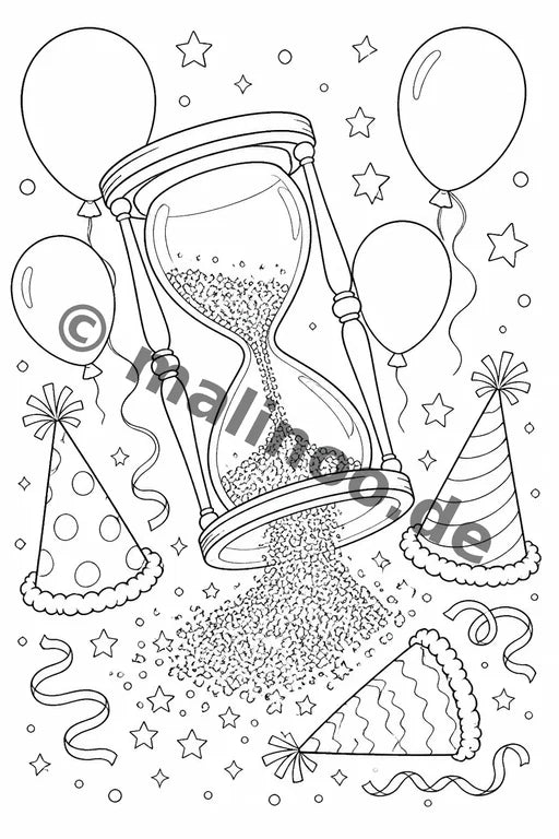 Silvester Malbuch 100 Ausmalbilder PDF Download – Vorschaubild 3