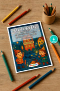 Silvester Malbuch 20 Ausmalbilder PDF Download – Mockup-Ansicht