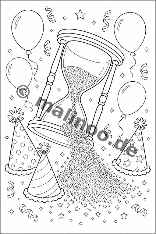 Silvester Malbuch 20 Ausmalbilder PDF Download – Vorschaubild 3