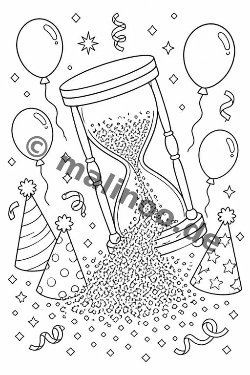 Silvester Malbuch 20 Ausmalbilder PDF Download – Vorschaubild 3