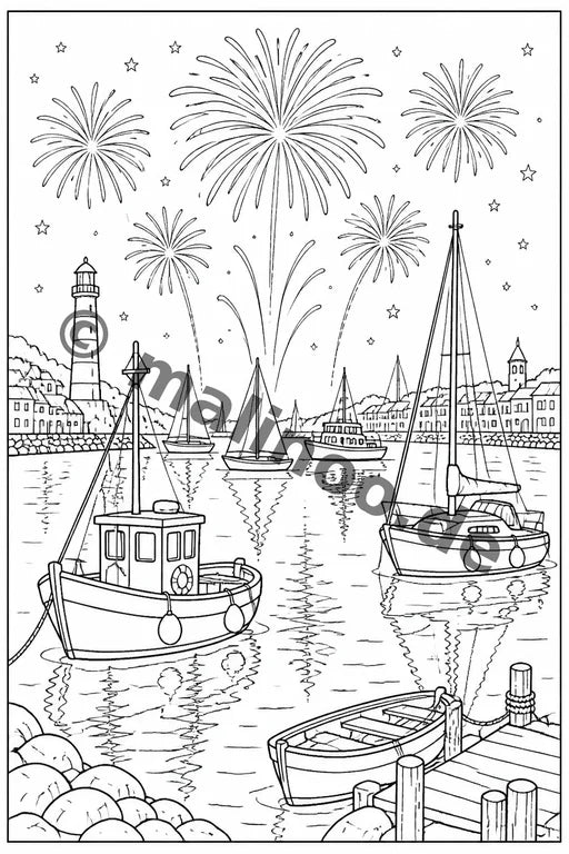 Silvester Malbuch 20 Ausmalbilder PDF Download – Vorschaubild 4
