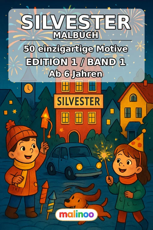 Silvester Malbuch 50 Ausmalbilder PDF Download – Cover
