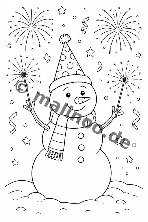 Silvester Malbuch 50 Ausmalbilder PDF Download – Vorschaubild 2
