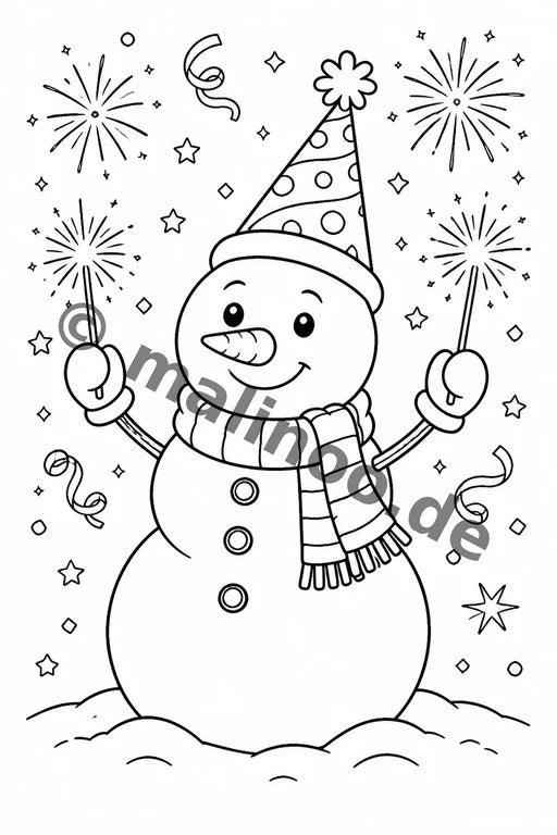 Silvester Malbuch 50 Ausmalbilder PDF Download – Vorschaubild 2