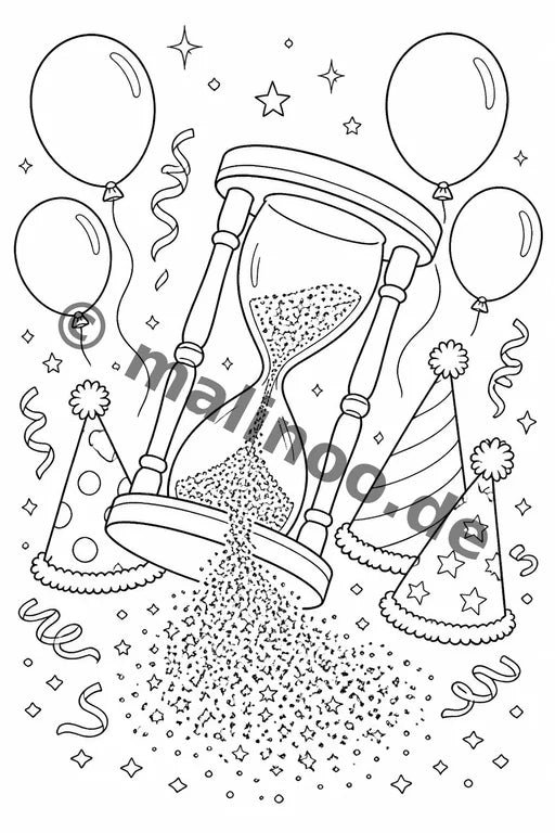 Silvester Malbuch 50 Ausmalbilder PDF Download – Vorschaubild 3