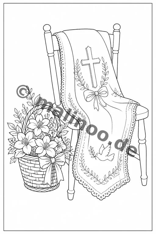 Taufe Malbuch 20 Ausmalbilder gedruckt+lose – Vorschaubild 4