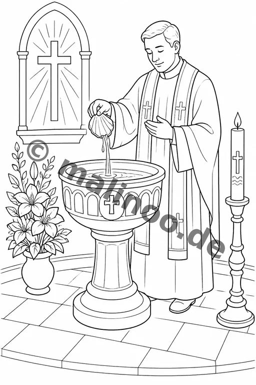 Taufe Malbuch 20 Ausmalbilder gedruckt+lose – Vorschaubild 9