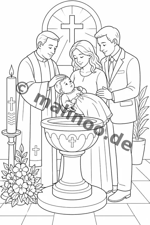 Taufe Malbuch 50 Ausmalbilder PDF Download – Vorschaubild 1