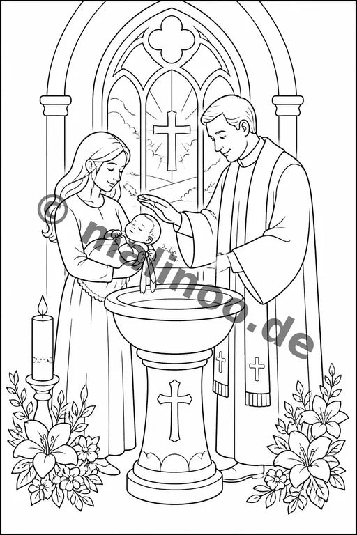 Taufe Malbuch 50 Ausmalbilder PDF Download – Vorschaubild 3