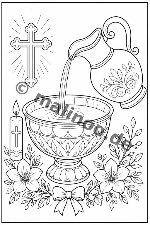 Taufe Malbuch 50 Ausmalbilder gedruckt+gebunden – Vorschaubild 2
