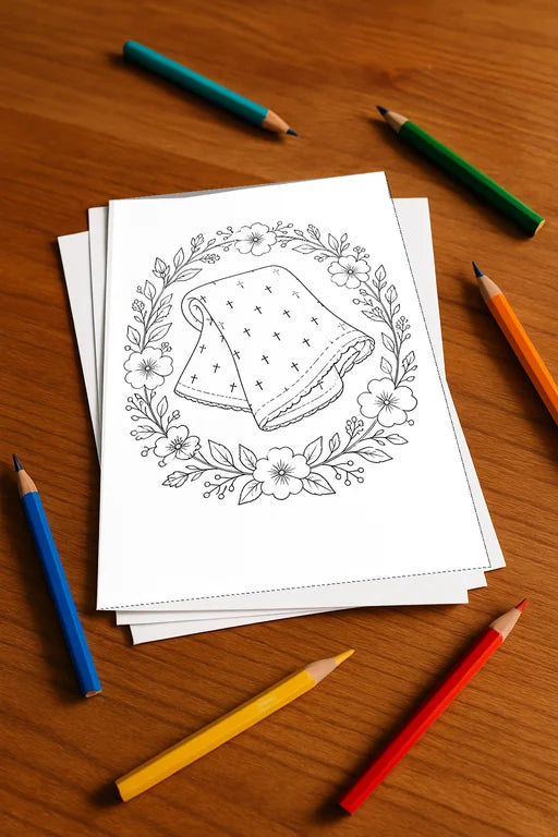 Taufe Malbuch 50 Ausmalbilder gedruckt+lose – Mockup-Ansicht