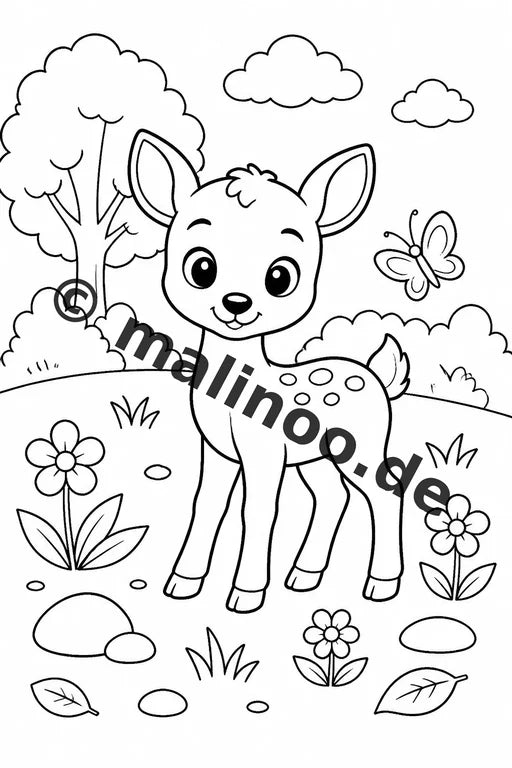 Tiere Malbuch 100 Ausmalbilder gedruckt und gebunden – Vorschaubild 1