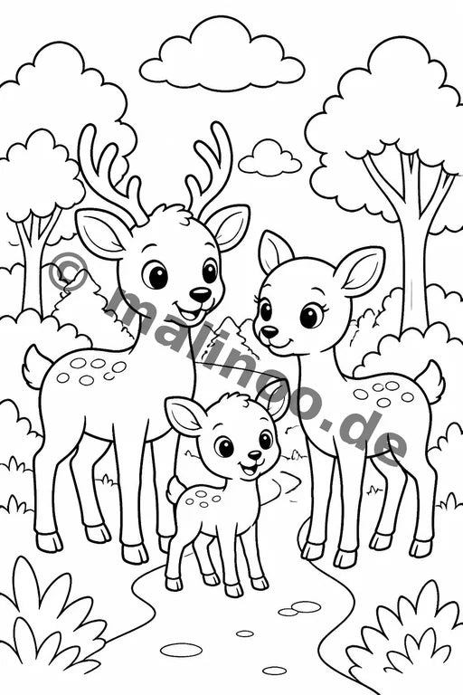 Tiere Malbuch 100 Ausmalbilder gedruckt+lose – Vorschaubild 3
