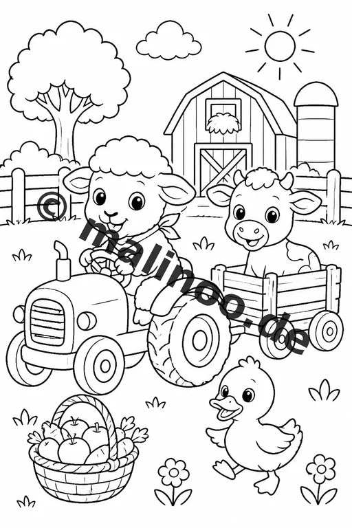 Tiere Malbuch 100 Ausmalbilder gedruckt, ungebunden – Vorschaubild 4