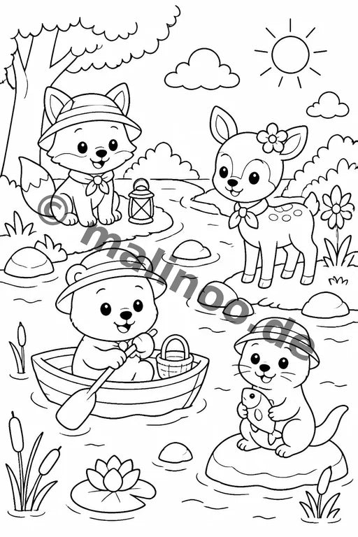 Tiere Malbuch 20 Ausmalbilder PDF Download – Vorschaubild 2