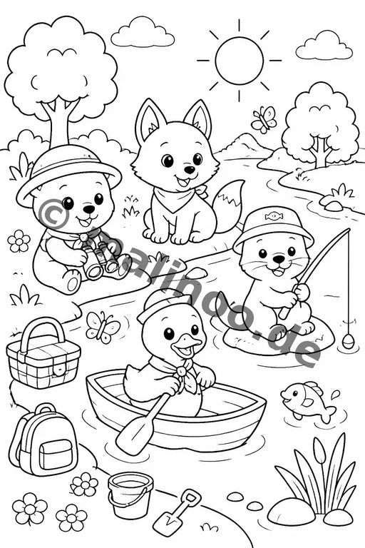 Tiere Malbuch 20 Ausmalbilder PDF Download – Vorschaubild 2