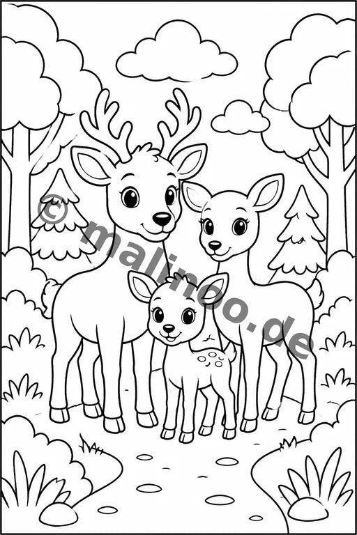 Tiere Malbuch 20 Ausmalbilder PDF Download – Vorschaubild 3