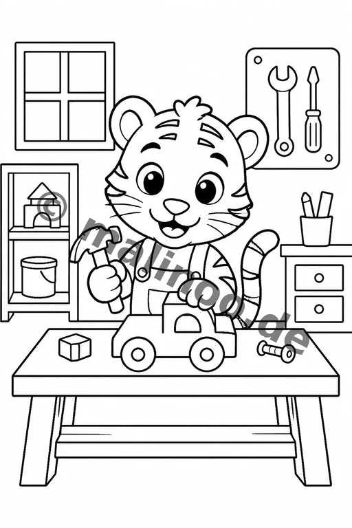 Tiere Malbuch 20 Ausmalbilder PDF Download – Vorschaubild 4