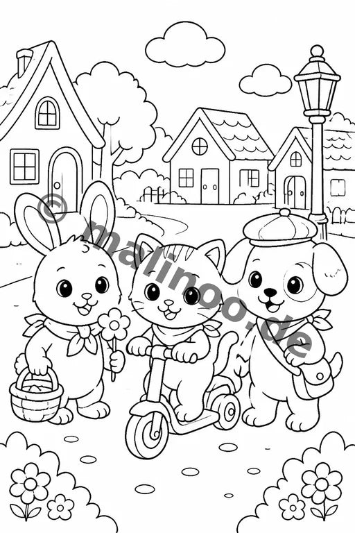 Tiere Malbuch 20 Ausmalbilder PDF Download – Vorschaubild 5