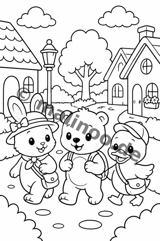 Tiere Malbuch 20 Ausmalbilder PDF Download – Vorschaubild 5
