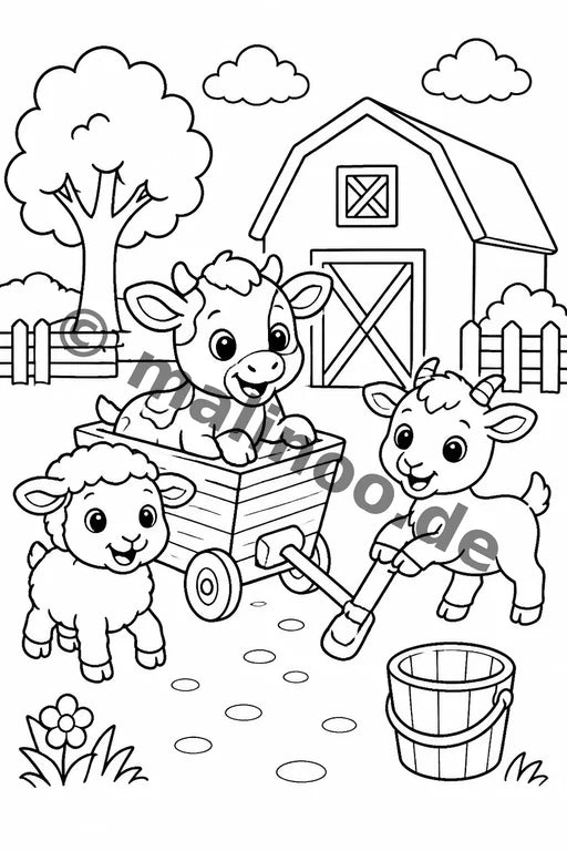 Tiere Malbuch 20 Ausmalbilder gedruckt+gebunden – Vorschaubild 7