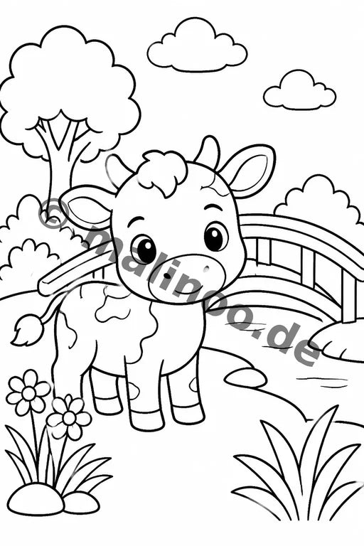 Tiere Malbuch 20 Ausmalbilder gedruckt+gebunden – Vorschaubild 9