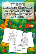 Tiere Malbuch 20 Ausmalbilder gedruckt, ungebunden – Cover
