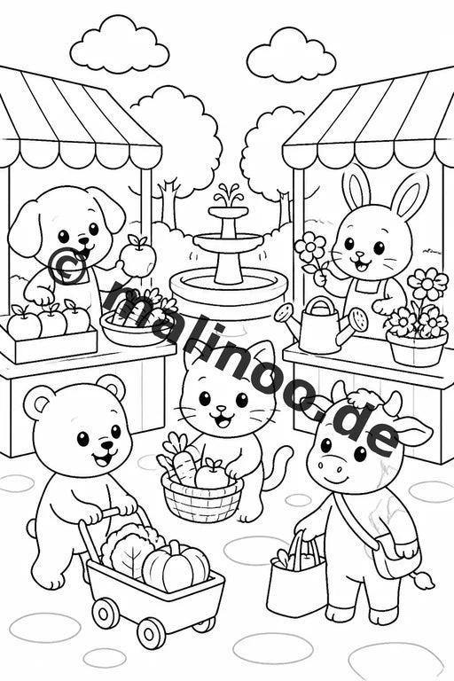 Tiere Malbuch 20 Ausmalbilder gedruckt, ungebunden – Vorschaubild 10